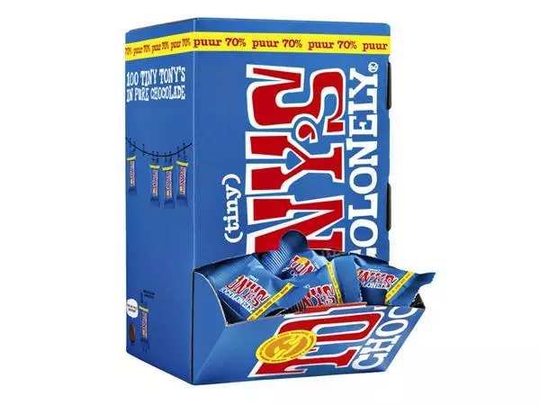 Een Chocolade Tony's Chocolonely tiny puur doos 100 st koop je bij Kantoorvakhandel van der Heijde