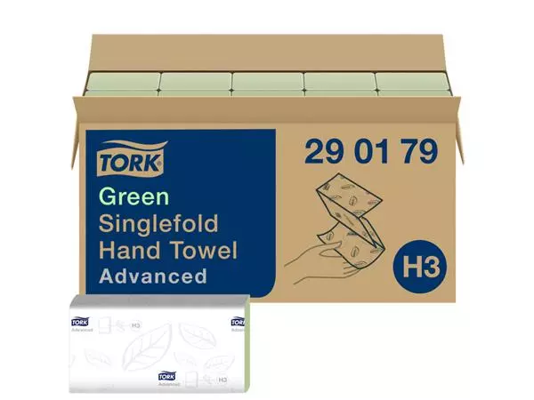 Een Handdoek Tork H3 Advanced Z-gevouwen 2-laags groen 290179 koop je bij MV Kantoortechniek B.V.