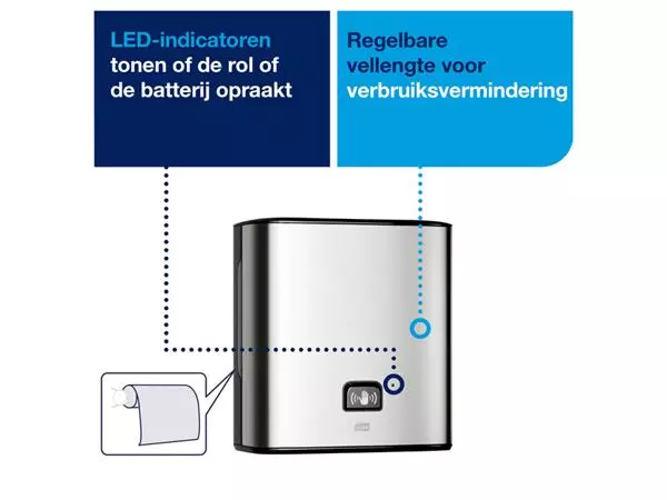 Een Handdoekdispenser Tork Matic met sensor H1 roestvrij staal 460001 koop je bij Kantoorvakhandel van der Heijde