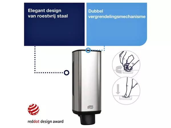 Een Dispenser Tork Image lijn S4 zeep en handdesinfectiemiddel rvs 460010 koop je bij Kantoorvakhandel van der Heijde