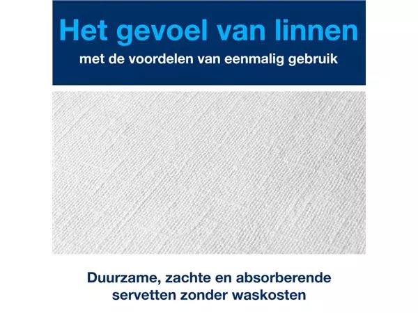 Een Dinnerservetten Tork Premium LinStyle® 1-laags 50st wit 478711 koop je bij Kantoorvakhandel van der Heijde