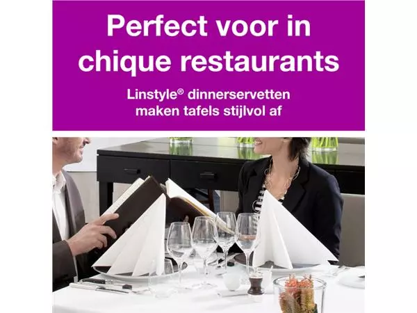 Een Dinnerservetten Tork Premium LinStyle® 1/8 gevouwen 1-laags 50 st wit 478145 koop je bij De Angelot