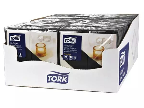 Een Dinnerservetten Tork Premium LinStyle® 1/8 gevouwen 50st zwart 478151 koop je bij NiceSupplies.nl