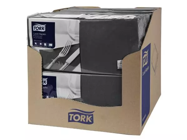 Een Servetten Tork 2-laags 1/4 gevouwen 200st zwart 477148 koop je bij NiceSupplies.nl