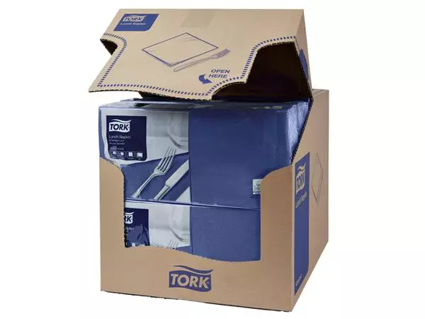 Een Servetten Tork 2-laags 1/4 gevouwen 200st donkerblauw 477215 koop je bij NiceSupplies.nl