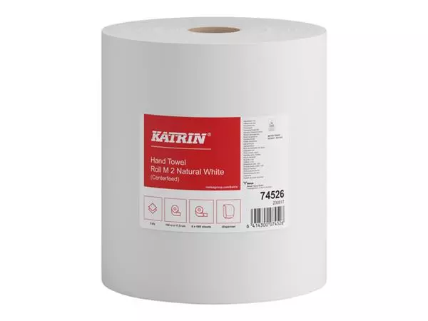 Een Handdoekrol Katrin centerfeed 2-laags wit medium 150mx178mm koop je bij Van Leeuwen Boeken- en kantoorartikelen