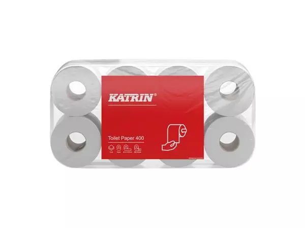 Een Toiletpapier Katrin 2-laags 400vel 48rollen wit koop je bij MV Kantoortechniek B.V.