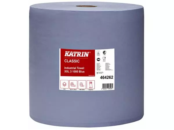 Een Poetspapier Katrin 3-laags XXL 380mmx360m blauw koop je bij NiceSupplies.nl