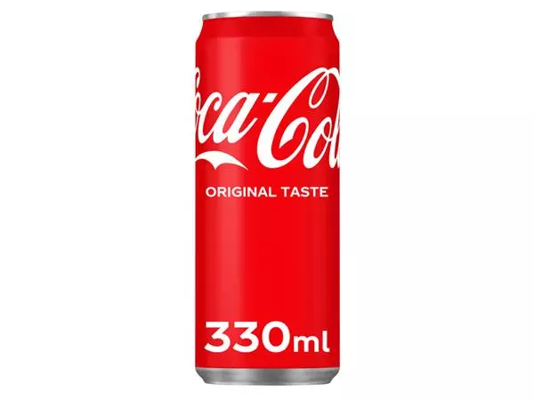 Een Frisdrank Coca Cola Regular blik 330ml koop je bij MV Kantoortechniek B.V.
