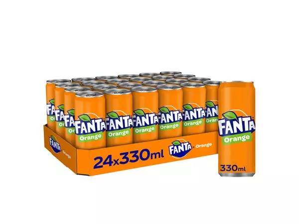 Een Frisdrank Fanta orange blik 330ml koop je bij KantoorProfi België BV