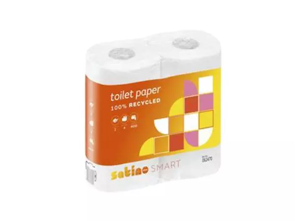Een Toiletpapier Satino Smart MT1 2-laags 400vel wit 062470 koop je bij Van Leeuwen Boeken- en kantoorartikelen