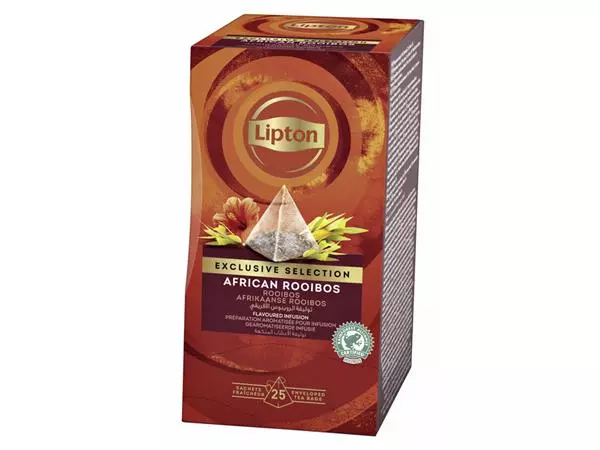 Een Thee Lipton Exclusive Afrikaanse rooibos 25x2gr koop je bij Buro De Peuter