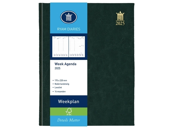 Een Agenda 2025 Ryam Weekplan Mundior 7dagen/2pagina's zwart koop je bij Ziffo Kantoorcentrum BV