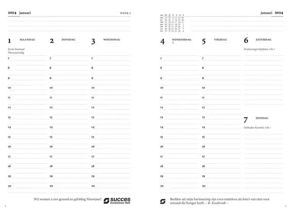 Agendavulling 2025 Succes Executive A5 7dagen/2pagina's