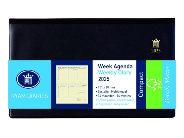 Een Agenda 2025 Ryam Compact Suprema 7 jours/ 2 pages noir koop je bij QuickOffice BV