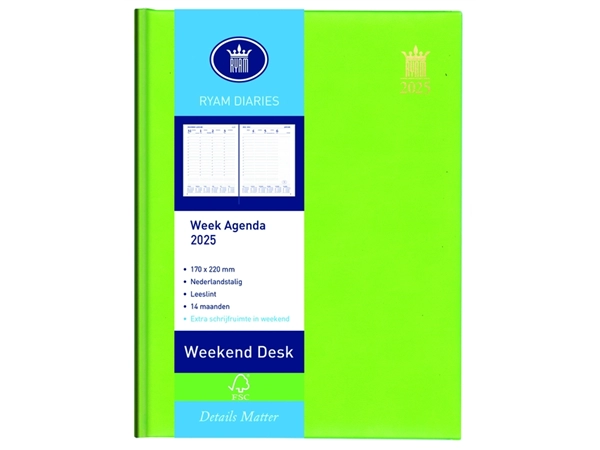 Een Agenda 2025 Ryam Weekplan Weekend Desk Lazio 7dagen/2pagina's assorti koop je bij The Cartridge Company