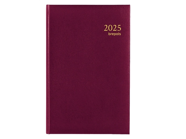 Agenda 2025 Brepols Saturnus Luxe 1dag/1pagina bordeaux