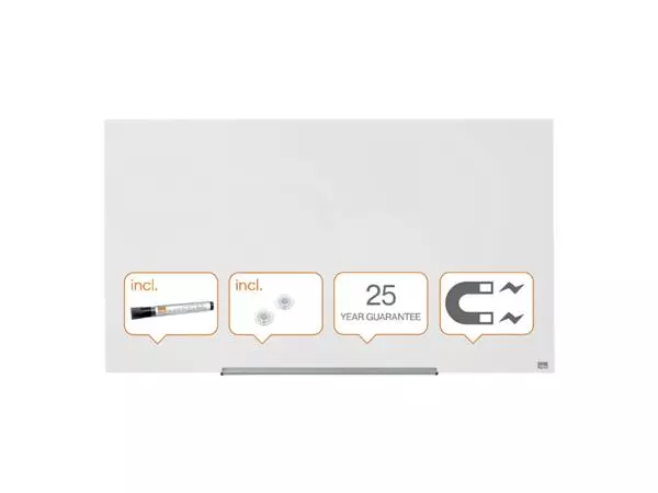 Een Glasbord Nobo Impression Pro 1260x711mm briljant wit koop je bij KantoorProfi België BV