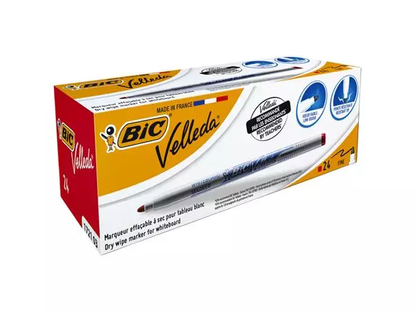 Een Viltstift Bic Velleda 1721 whiteboard rond fijn rood koop je bij NiceSupplies.nl