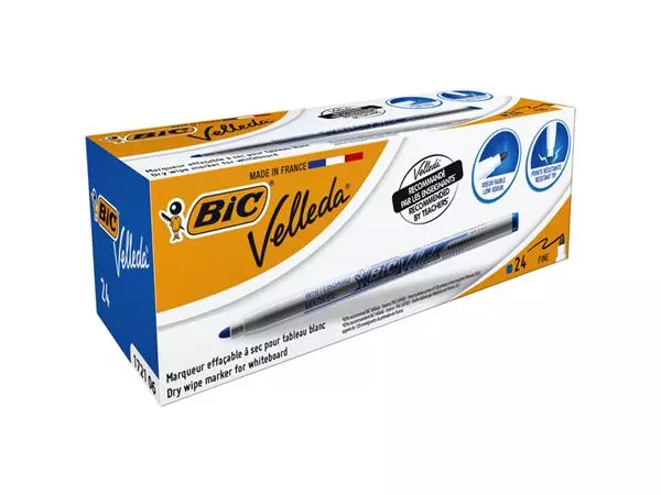 Een Viltstift Bic Velleda 1721 whiteboard rond fijn blauw koop je bij Kantoorvakhandel van der Heijde