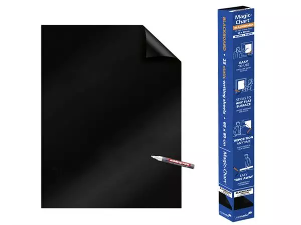 Een Magic-Chart Legamaster Whiteboard 60x80cm zwart koop je bij Van Leeuwen Boeken- en kantoorartikelen