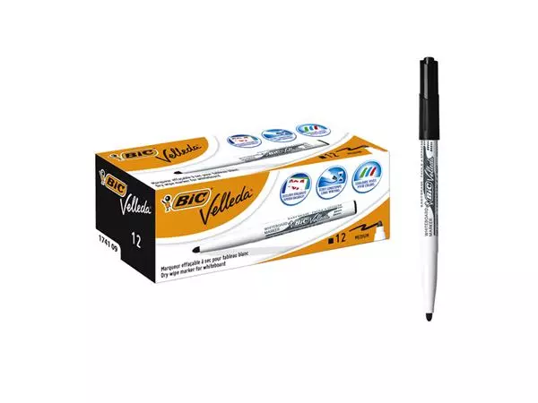 Een VILTSTIFT BIC 1741 WHITEBOARD ROND M ZWART koop je bij Kantoorvakhandel van der Heijde