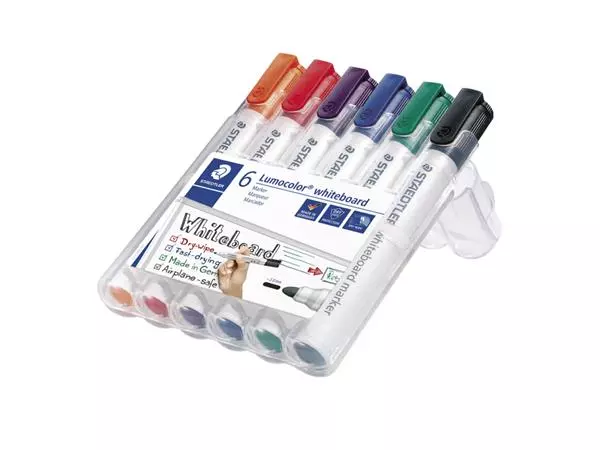 Een Viltstift Staedtler Lumocolor 351 whiteboard set à 6 stuks assorti koop je bij Kantoorvakhandel van der Heijde