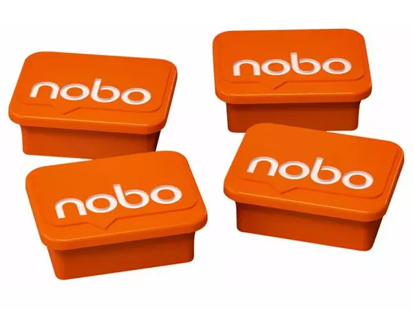 Een Magneet Nobo 22mm oranje 4 stuks koop je bij Unimark Office B.V.