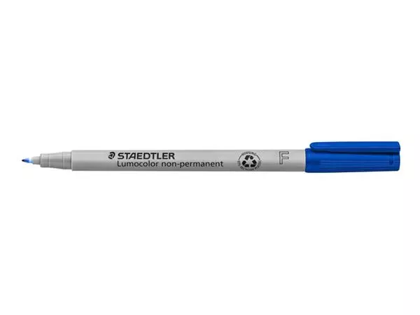 Een Viltstift Staedtler Lumocolor 316 non permanent F blauw koop je bij Van Hoye Kantoor BV