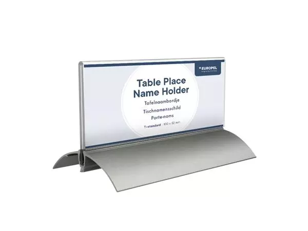 Een Tafelnaambord Europel 61x150mm acryl aluminium 2st koop je bij EconOffice