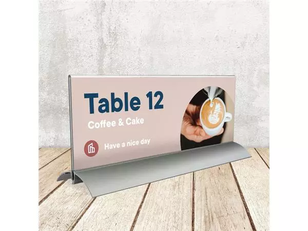 Een Tafelnaambord Europel 105x297mm acryl aluminium koop je bij NiceSupplies.nl