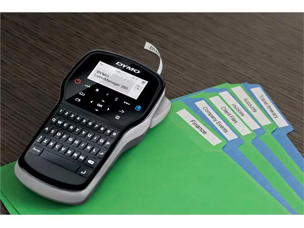 Een Labelprinter Dymo LabelManager 280 draagbaar qwerty 12mm zwart in koffer koop je bij Buro De Peuter