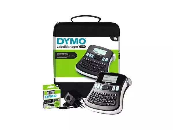Een Labelprinter Dymo LabelManager 210D+ draagbaar qwerty 12mm zwart in koffer koop je bij Van Leeuwen Boeken- en kantoorartikelen