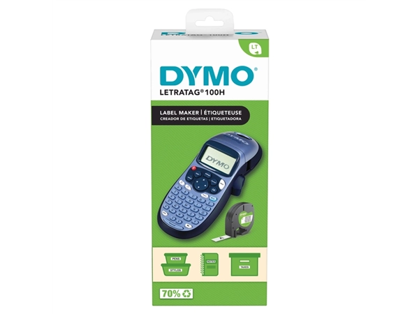 Een Labelprinter Dymo LetraTag 100H draagbaar abc 12mm blauw koop je bij QuickOffice BV