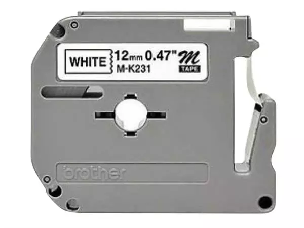 Een Labeltape Brother P-touch M-K231 12mm zwart op wit koop je bij EconOffice