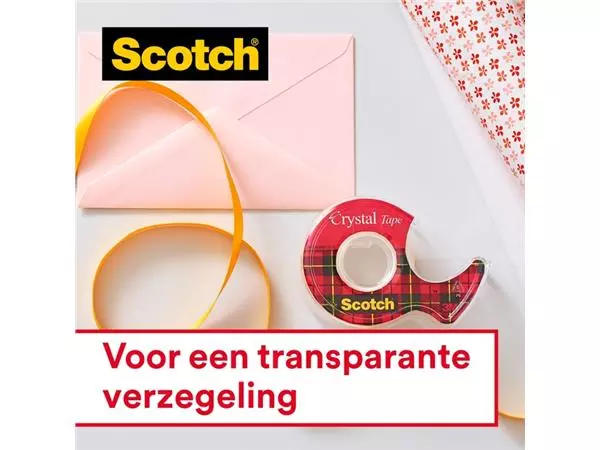 Een Plakband Scotch Crystal 600 19mmx7.5m transparant 2+1 gratis + afroller koop je bij Van Leeuwen Boeken- en kantoorartikelen