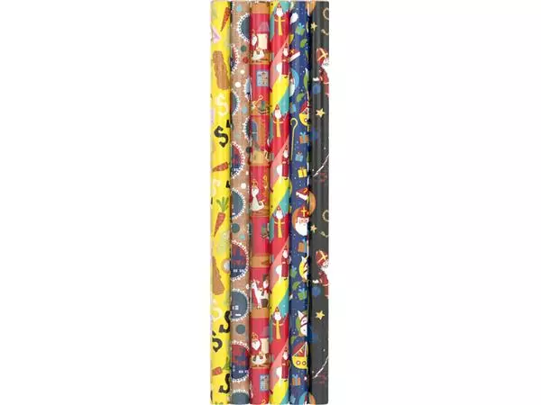 Een Inpakpapier Sint 200x70cm assorti koop je bij NiceSupplies.nl