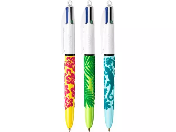 Een Balpen Bic 4kleuren velours medium assorti koop je bij NiceSupplies.nl