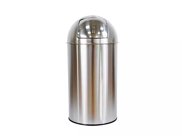 Afvalbak BRASQ Push Bin rond 40 liter rvs