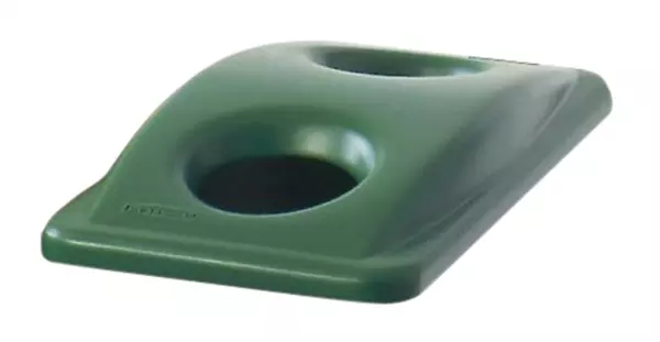 Een Deksel Rubbermaid Slim Jim Vented inwerpopening voor flesjes en blikjes groen koop je bij De Angelot