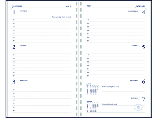 Een Agendavulling 2025 Ryam Memoplan 7 7dagen/2pagina's wit koop je bij NiceSupplies.nl