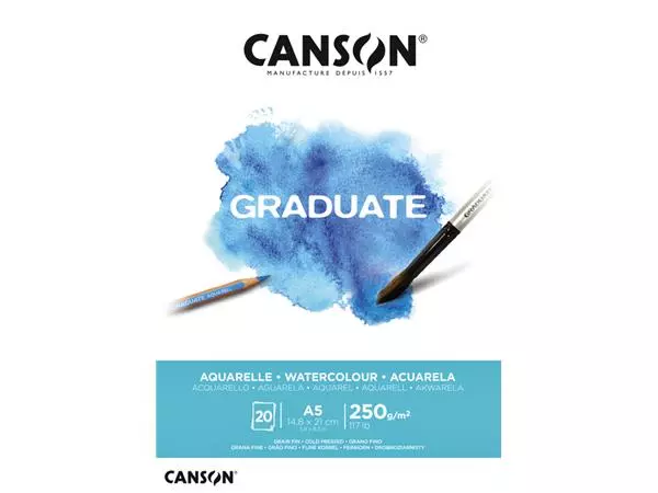 Een Aquarelblok Canson Graduate A5 250gr 20vel koop je bij L&N Partners voor Partners B.V.