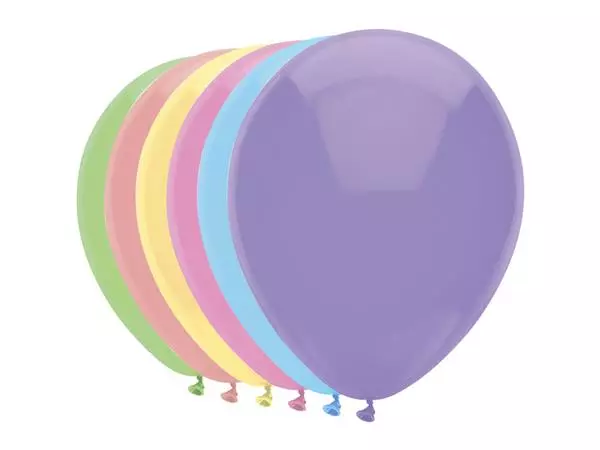 Een Ballon Haza uni 30cm 100 stuks pastel assorti koop je bij EconOffice