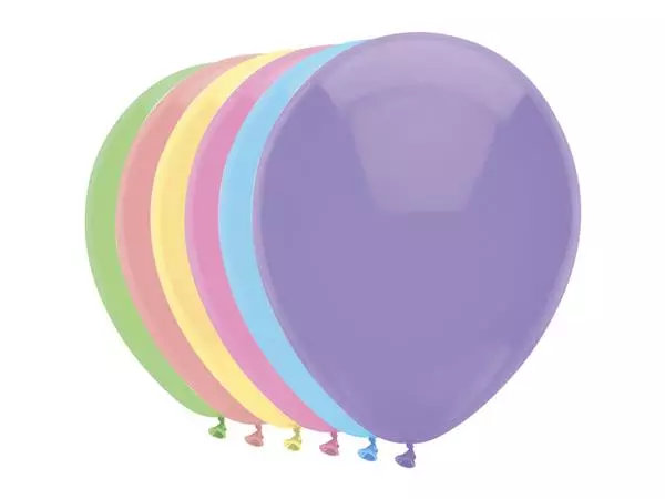 Ballon Haza uni 30cm 100 stuks pastel assorti