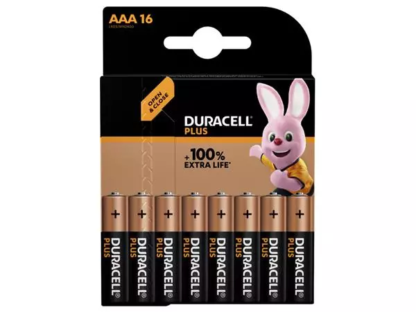 Een Batterij Duracell Plus 16xAAA koop je bij Goedkope Kantoorbenodigdheden