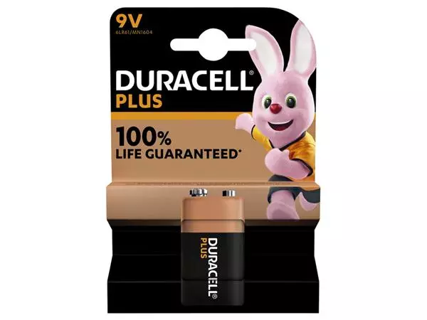 Een Batterij Duracell Plus 1x9Volt koop je bij Totaal Kantoor Goeree