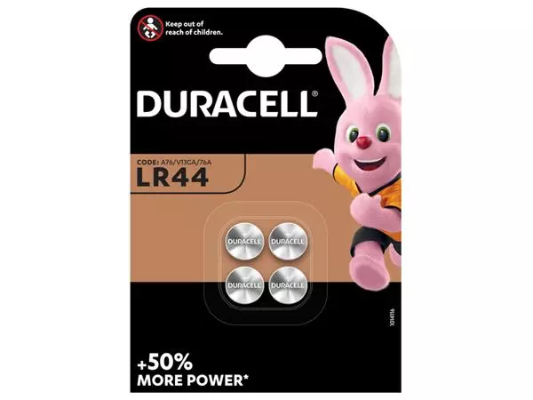 Een Batterij Duracell knoopcel 4xLR44 alkaline Ø11,6mm koop je bij Kantoorvakhandel van der Heijde