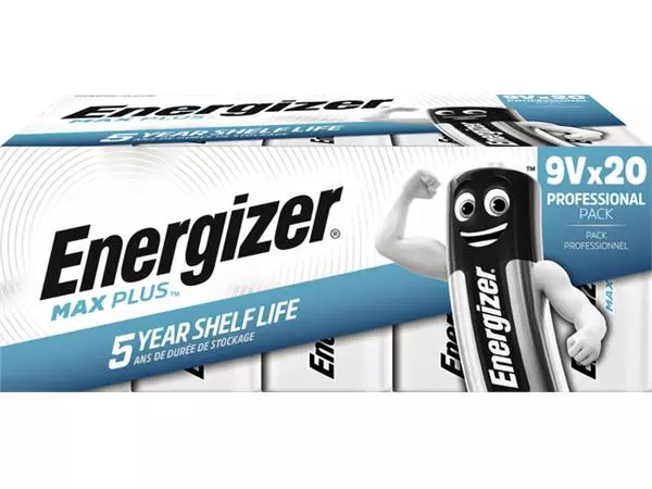 Een Batterij Energizer Max Plus 20x9v alkaline koop je bij EconOffice