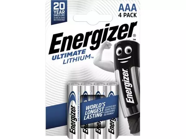 Een Batterij Energizer Ultimate Lithium 4xAAA koop je bij Kantoorvakhandel van der Heijde