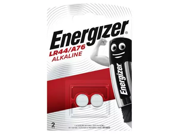 Een Batterij Energizer knoopcel 2xLR44 alkaline koop je bij Totaal Kantoor Goeree
